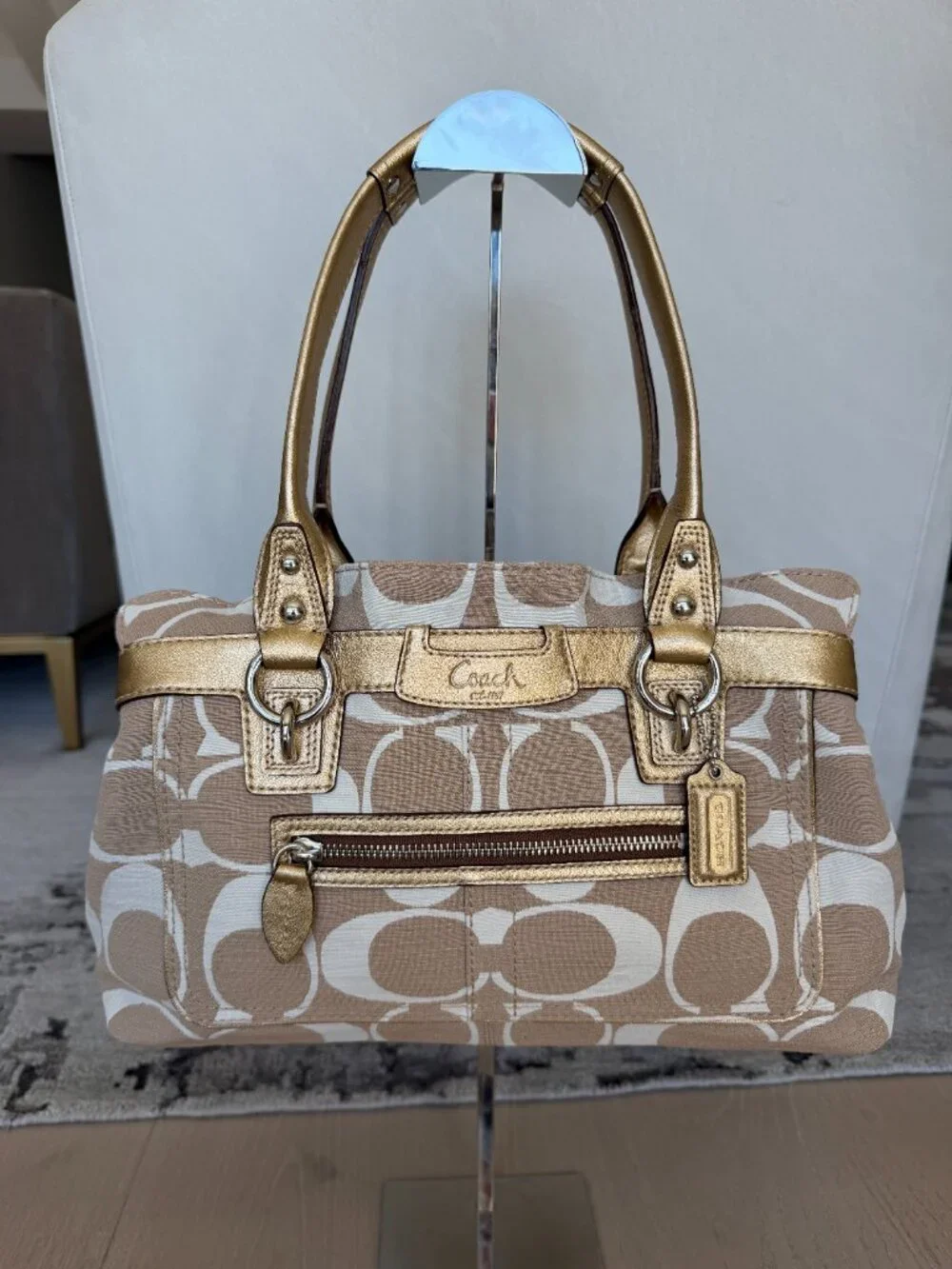 Coach Vintage Y2K Penelope Signature Jacquard Metallic Gold